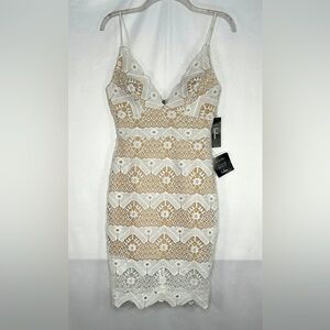 Lulu’s Sway NWT Away Dress White Crocheted Lace Adjustable Straps Engagement SzS